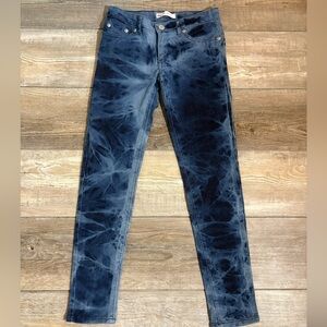 Levi’s 710 Super Skinny Jeans Size 12 Blue Tie Dye 7/8 Length